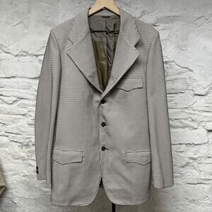 Allen Knit Pickers Western Blazer Sport Coat Textured Polyester Vtg 70s Cowboy